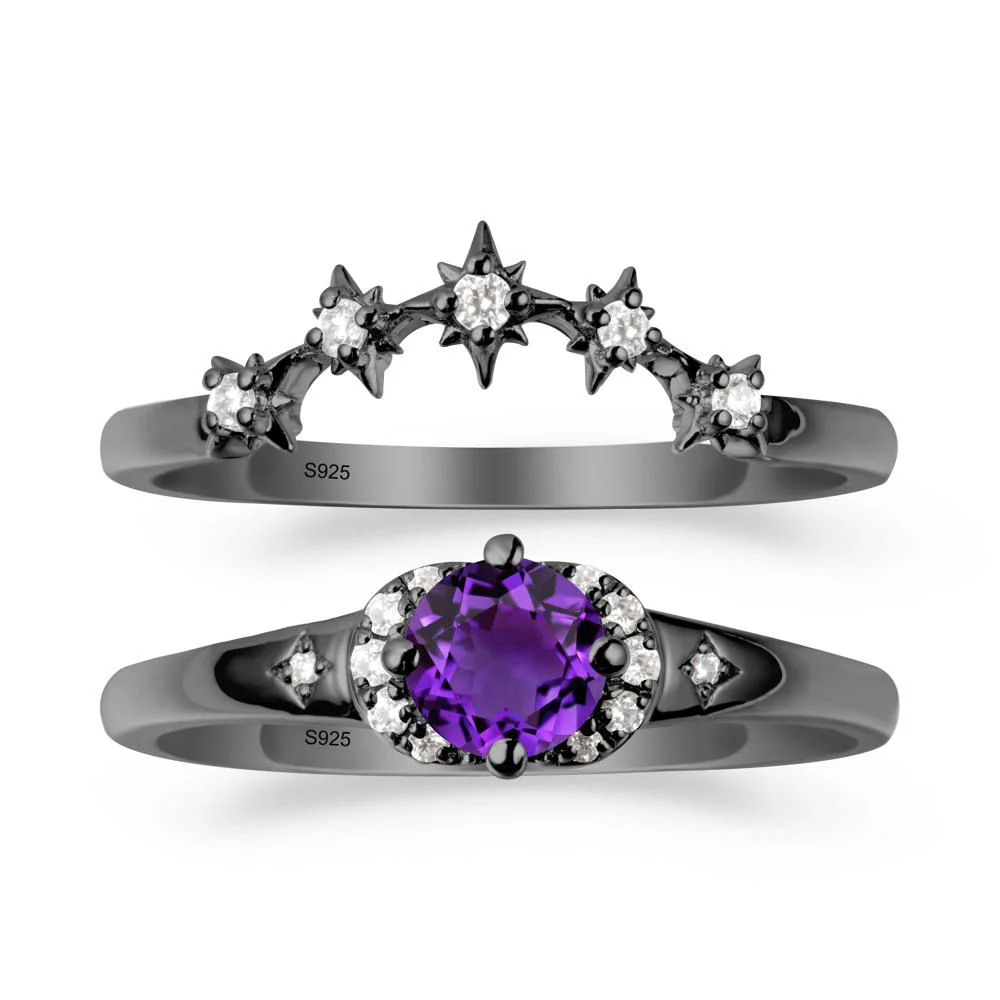 Celestial Round Amethyst Ring Set - Image 7