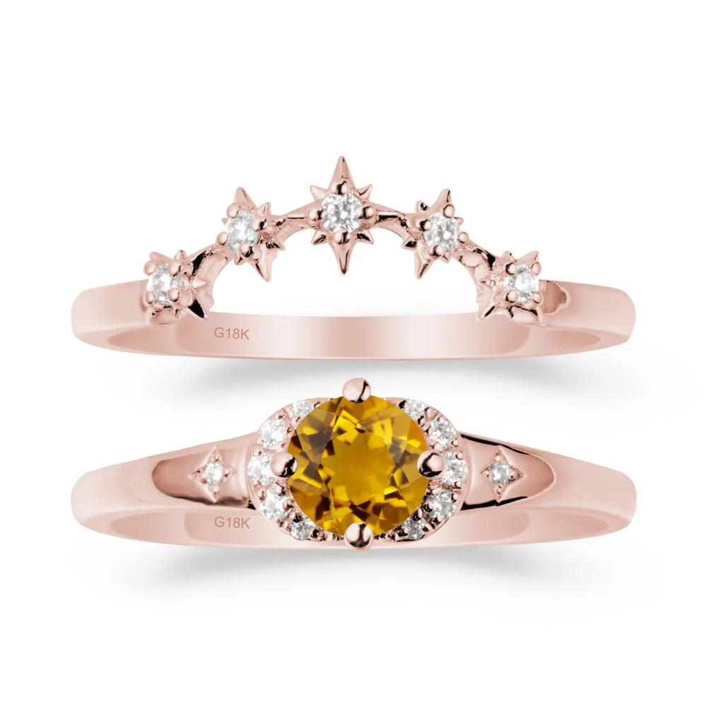 Celestial Round Citrine Ring Set - Image 4