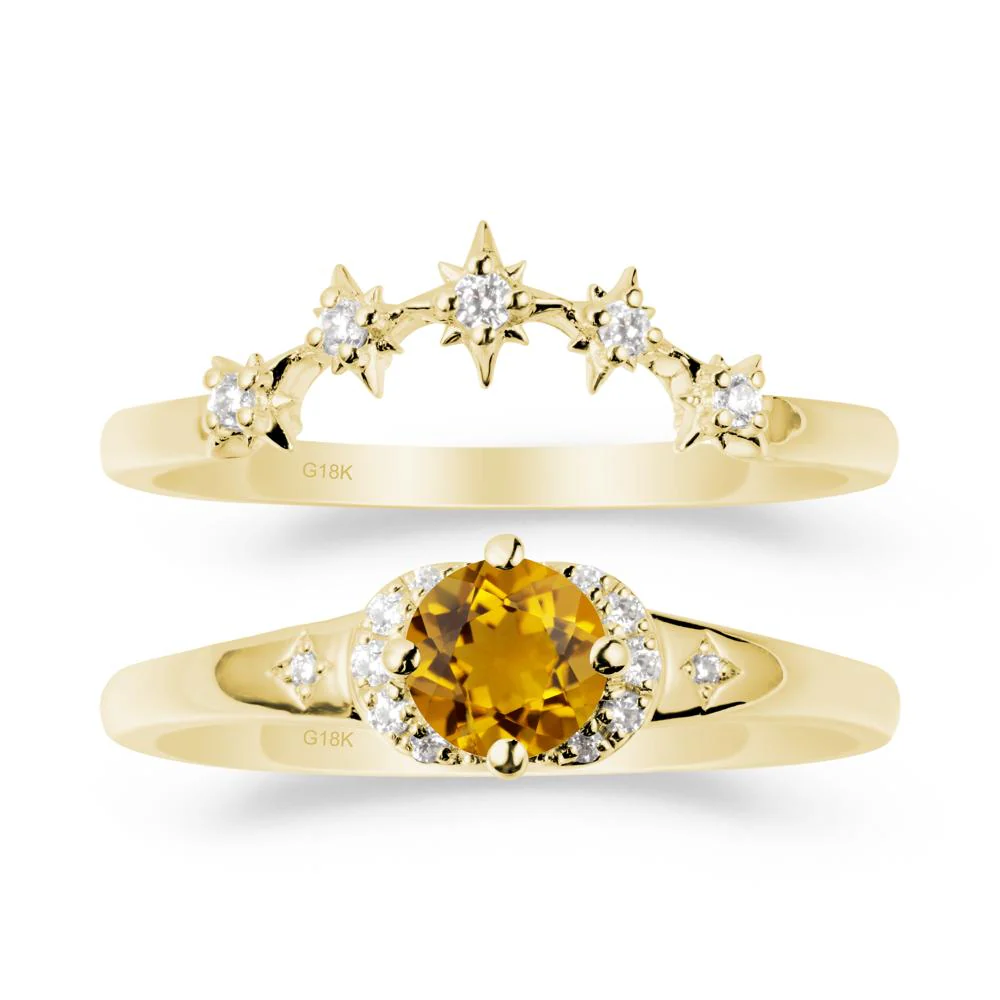 Celestial Round Citrine Ring Set - Image 6