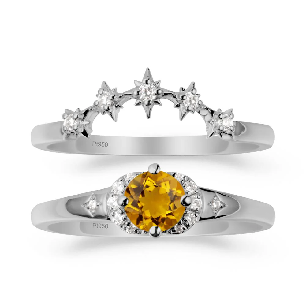 Celestial Round Citrine Ring Set - Image 8