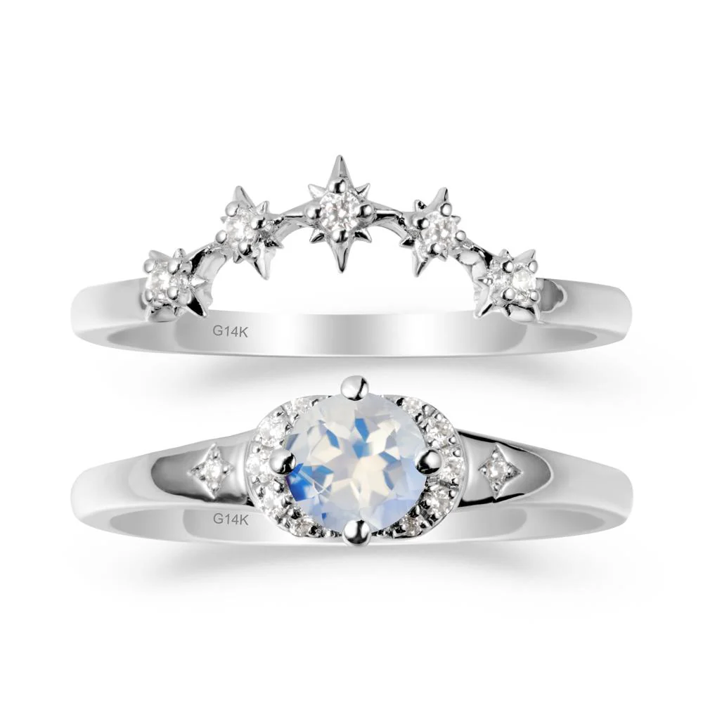 Celestial Round Moonstone Ring Set - Image 2