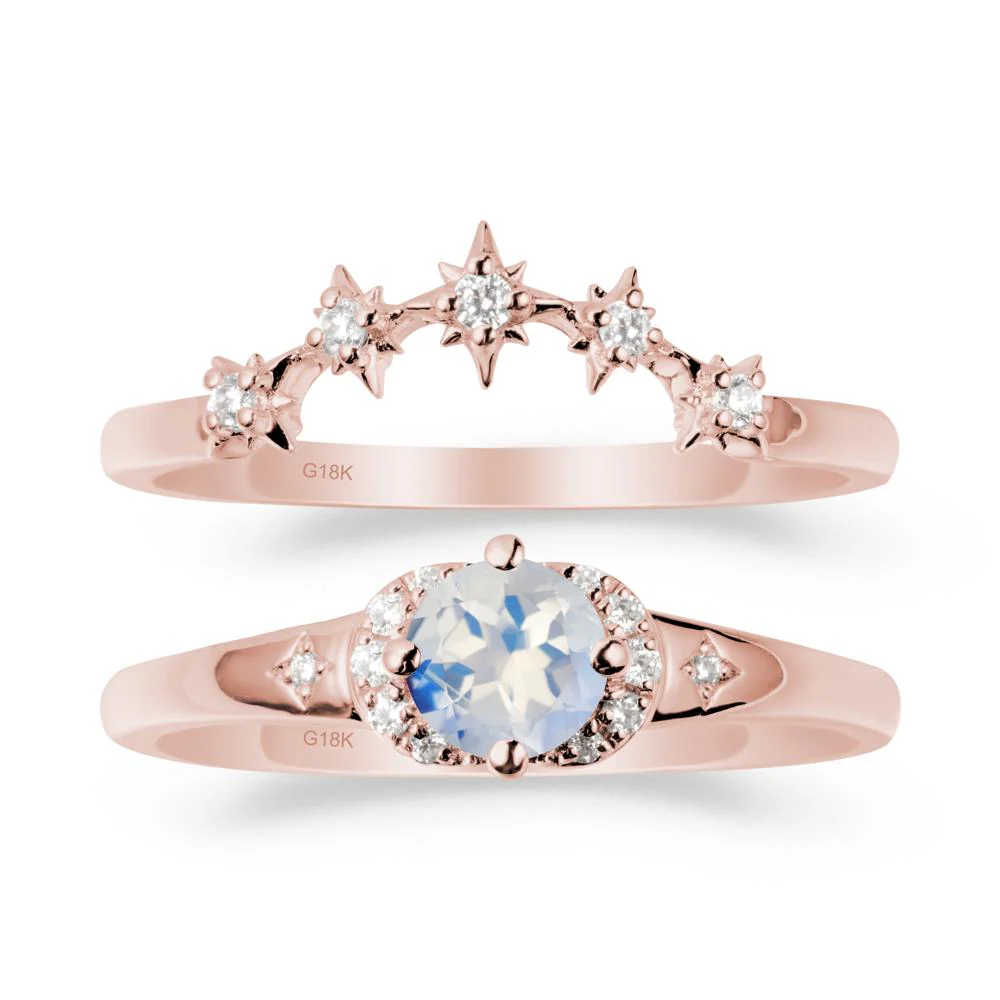 Celestial Round Moonstone Ring Set - Image 4