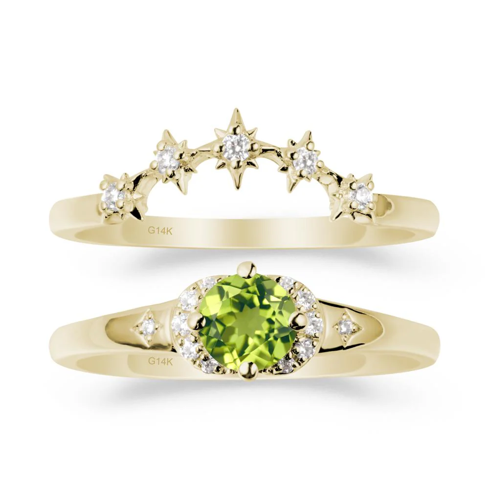 Celestial Round Peridot Ring Set - Image 3