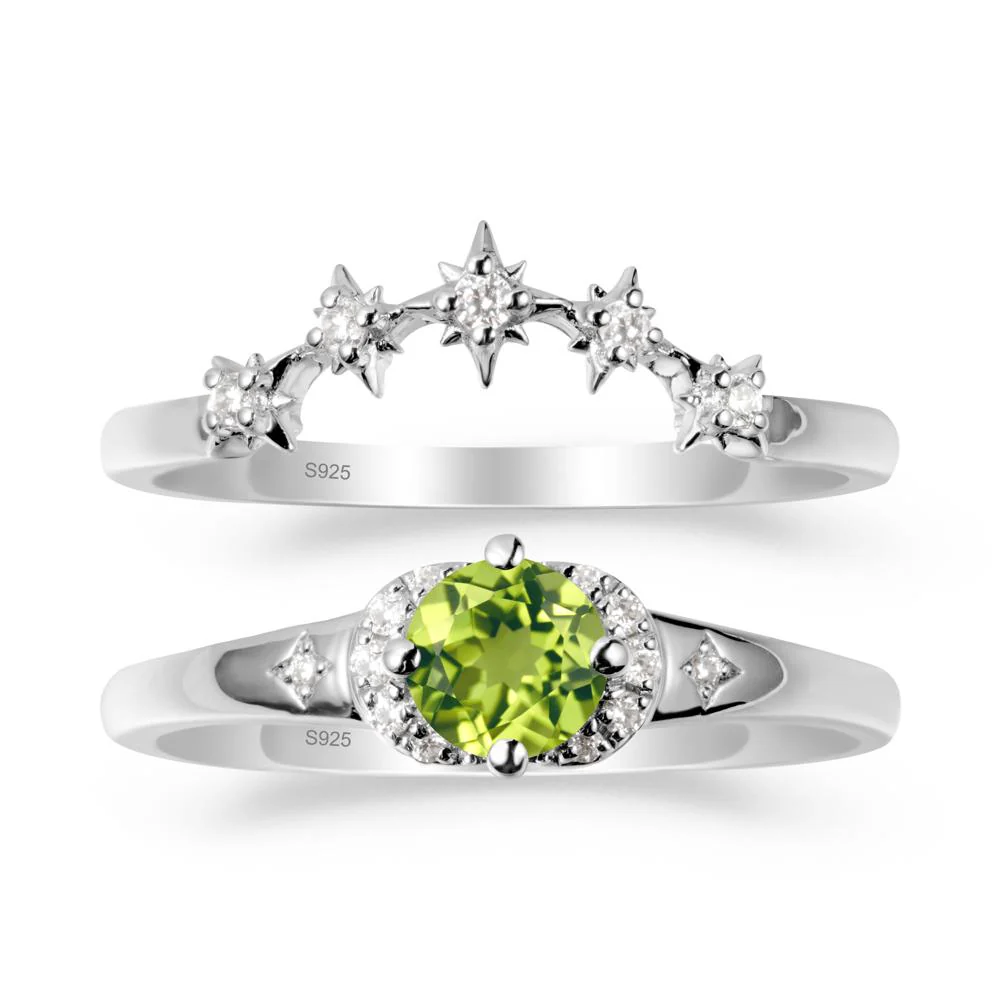 Celestial Round Peridot Ring Set - Image 9