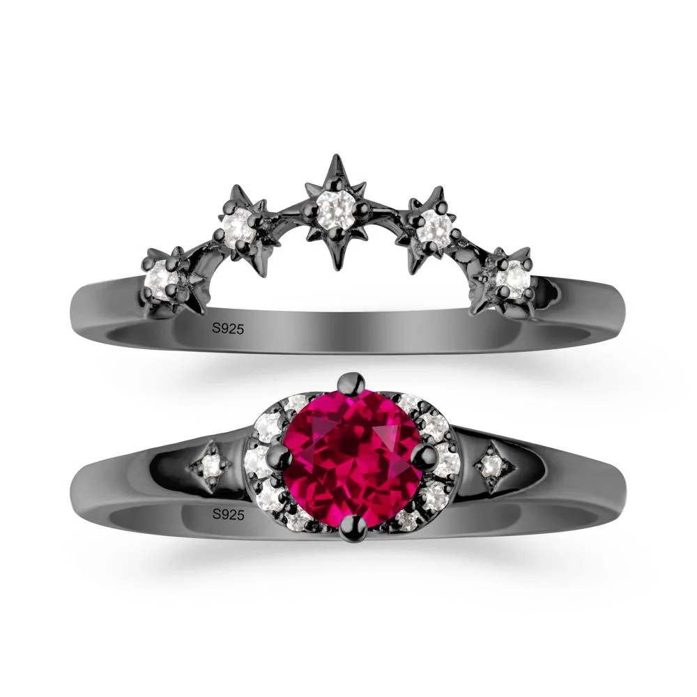Celestial Round Ruby Ring Set - Image 7