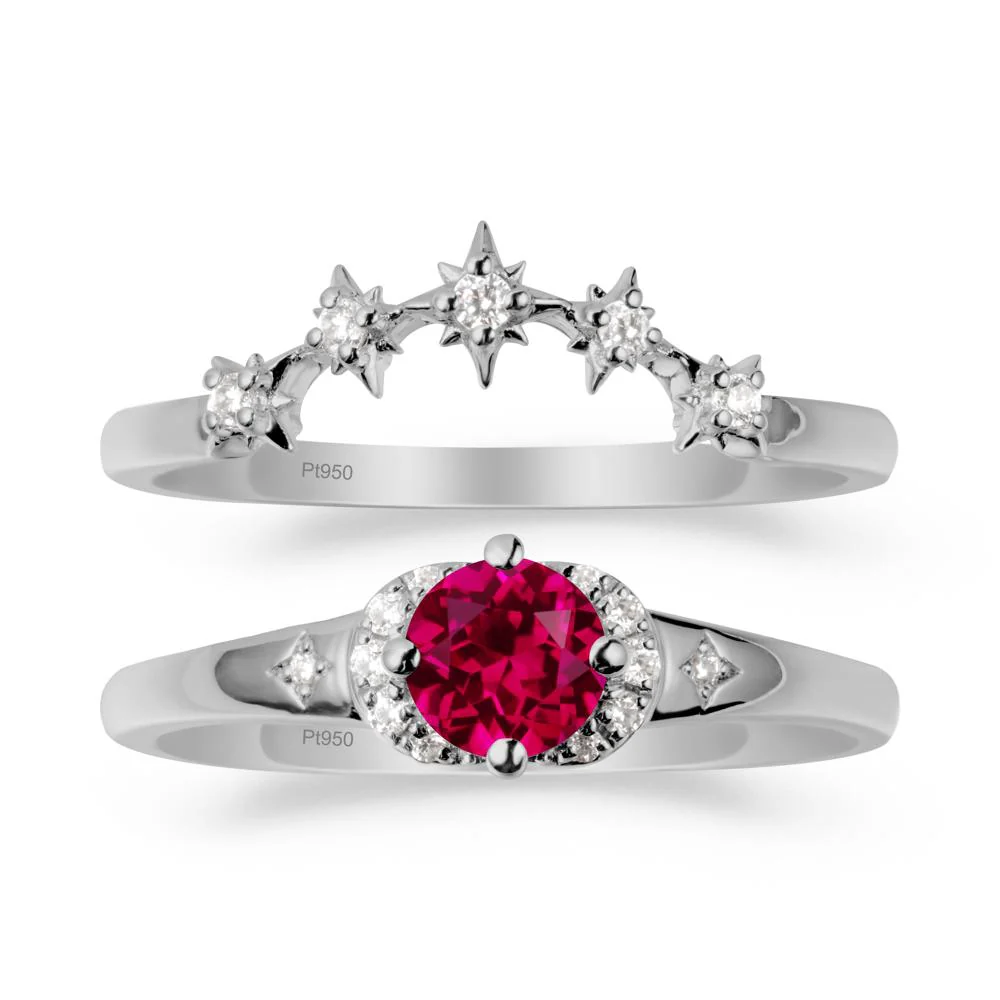Celestial Round Ruby Ring Set - Image 8