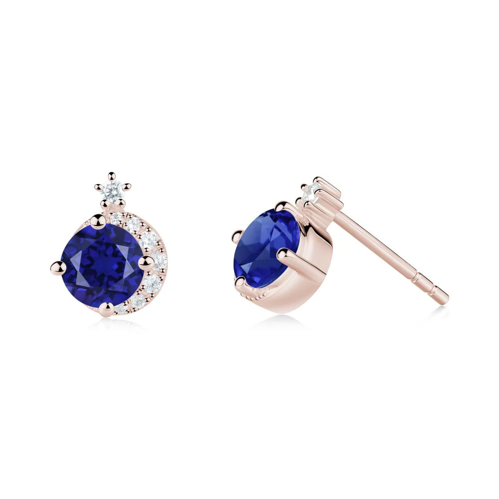 Celestial Sapphire Stud Earrings - Image 6