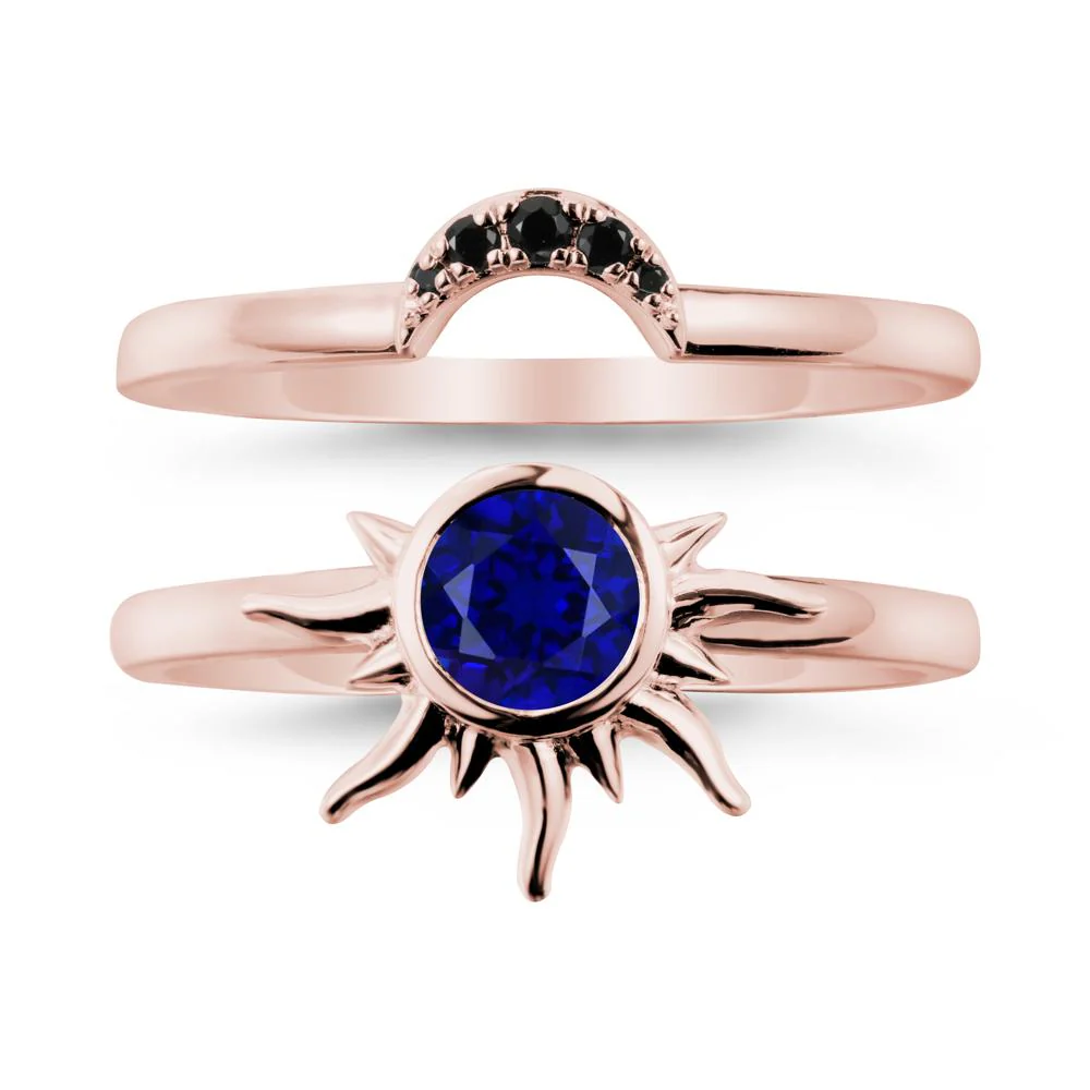 Celestial Sapphire Sun Ring Set - Image 4