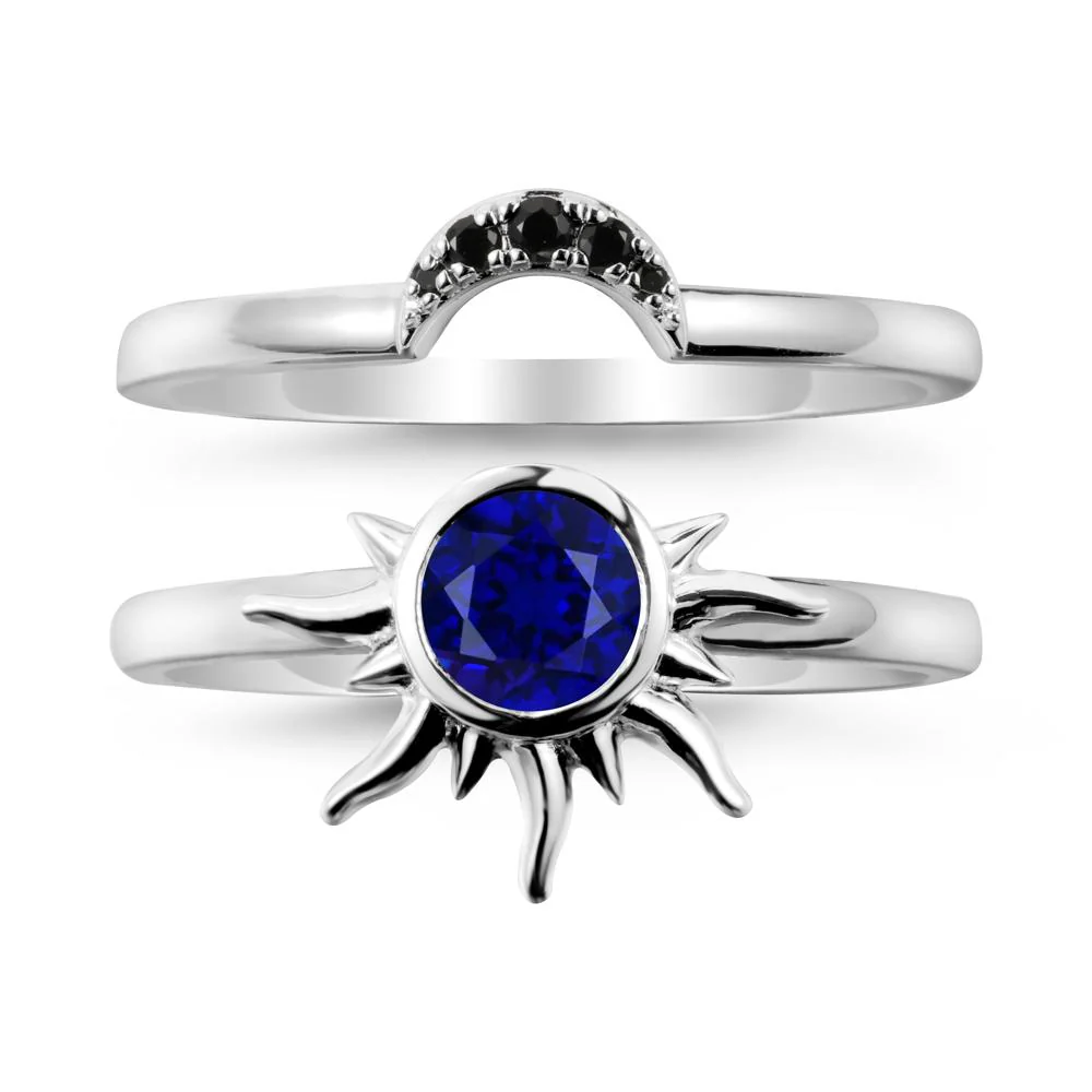 Celestial Sapphire Sun Ring Set - Image 5