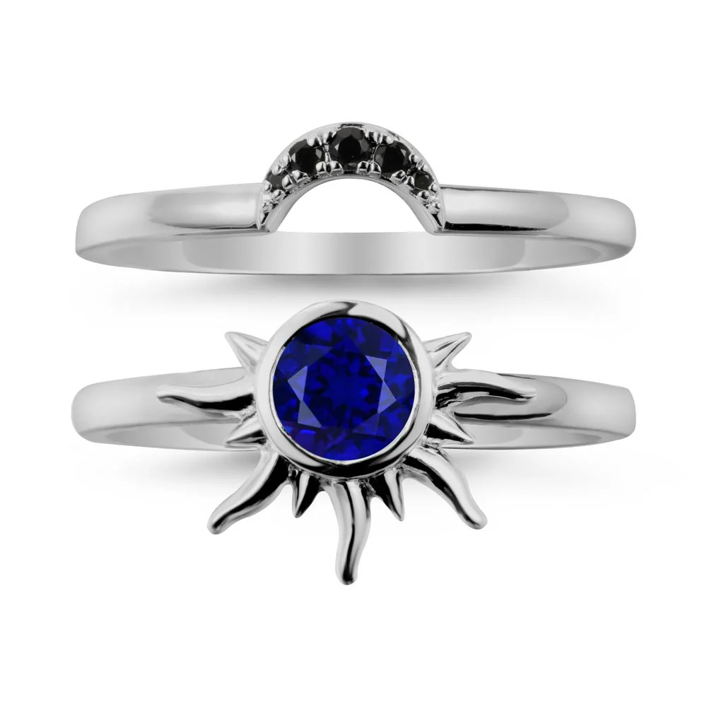 Celestial Sapphire Sun Ring Set - Image 8