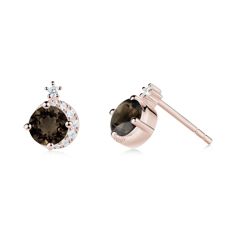 Celestial Smoky Quartz Stud Earrings - Image 5
