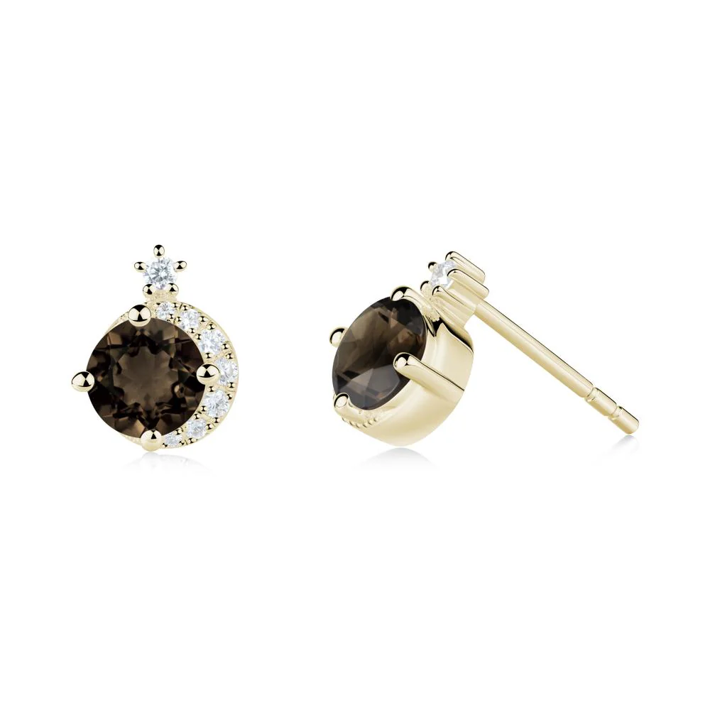 Celestial Smoky Quartz Stud Earrings - Image 7