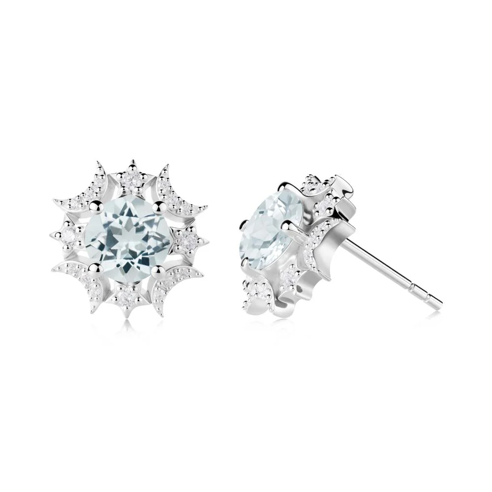 Celestial Star Aquamarine Earrings