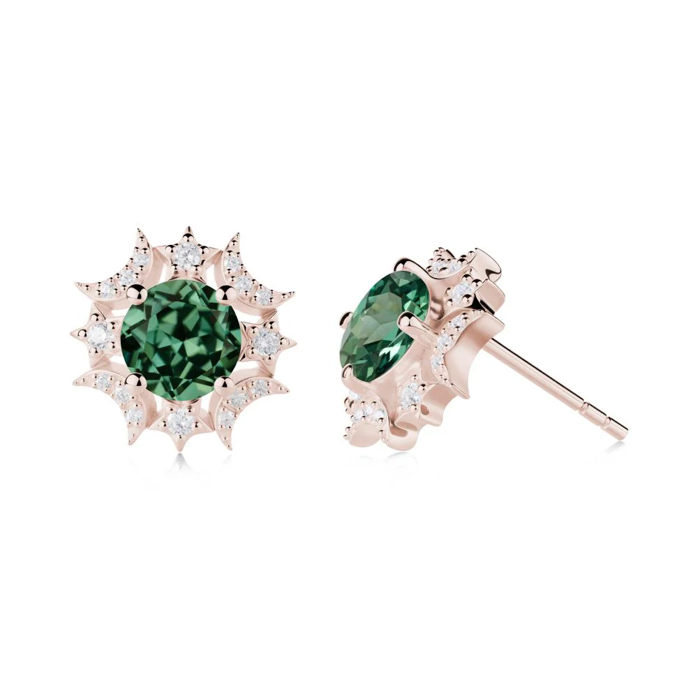 Celestial Star Green Sapphire Earrings - Image 2