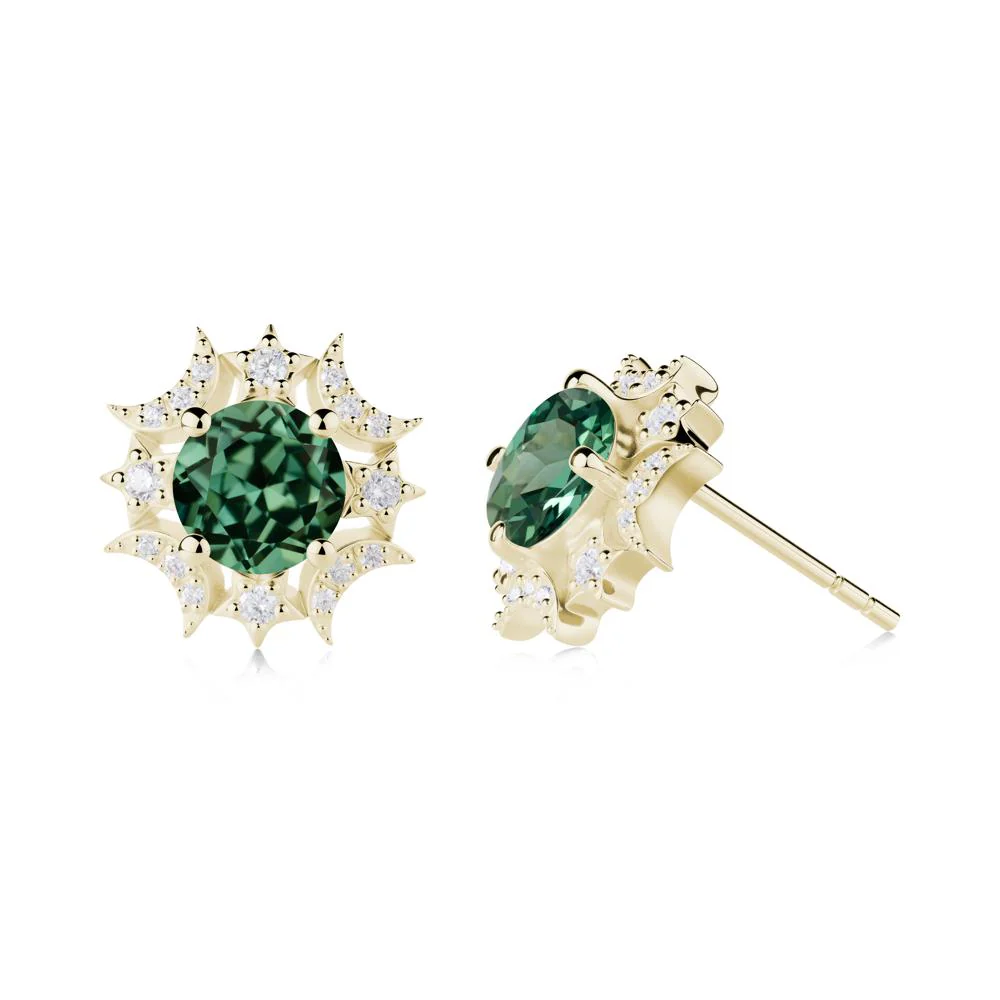 Celestial Star Green Sapphire Earrings - Image 3