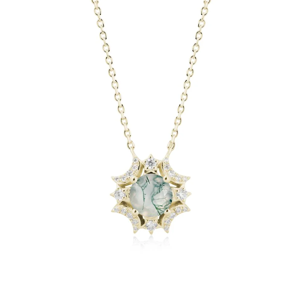 Celestial Star Moss Agate Necklace - Image 4