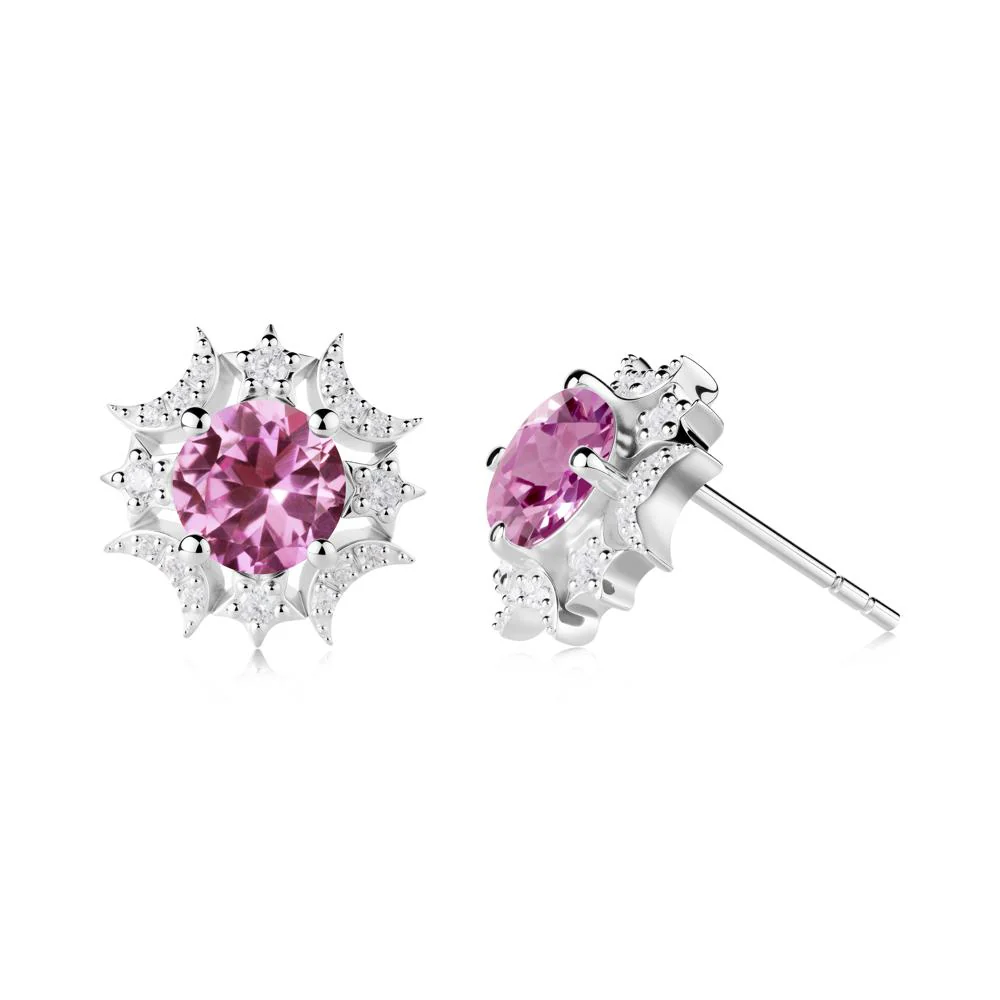 Celestial Star Pink Sapphire Earrings - Image 8