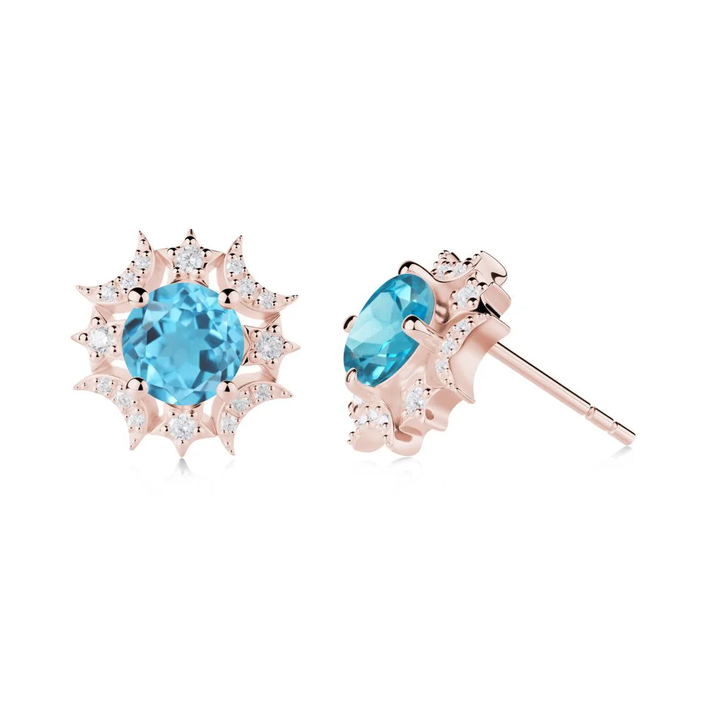 Celestial Star Swiss Blue Topaz Earrings - Image 3