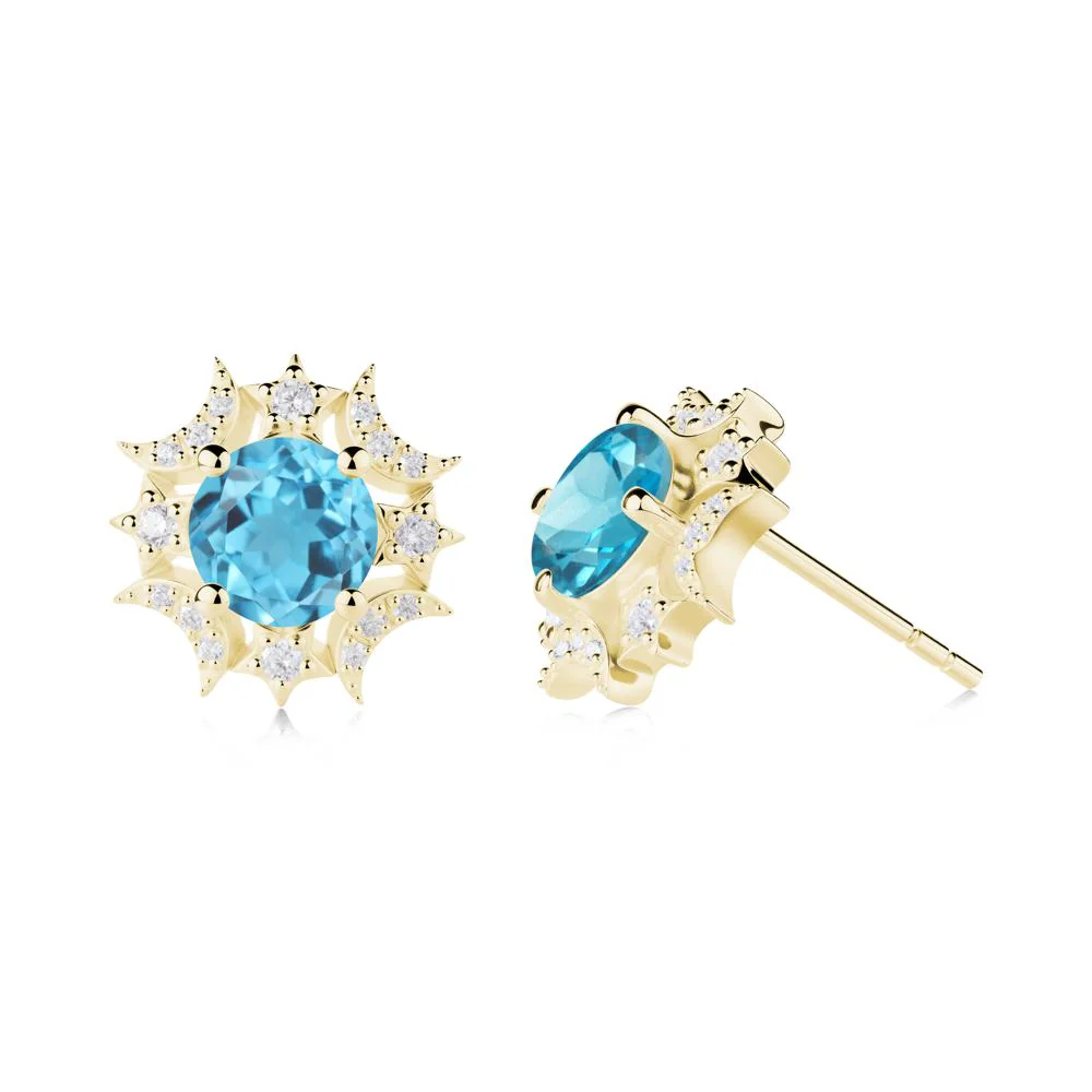Celestial Star Swiss Blue Topaz Earrings - Image 4