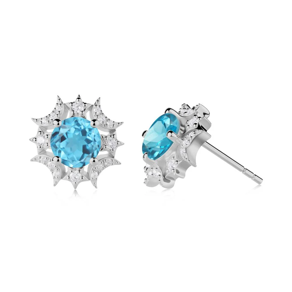 Celestial Star Swiss Blue Topaz Earrings - Image 9
