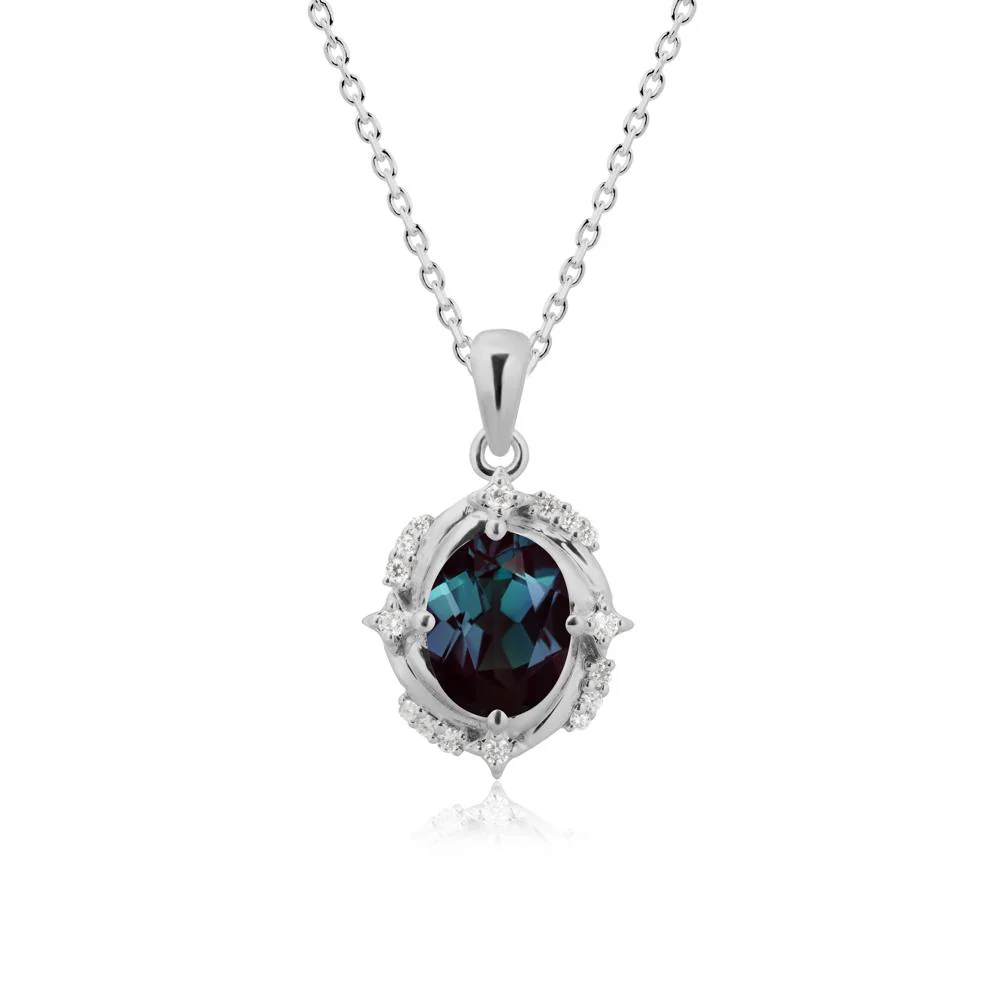 Celestial Style Oval Alexandrite Necklace