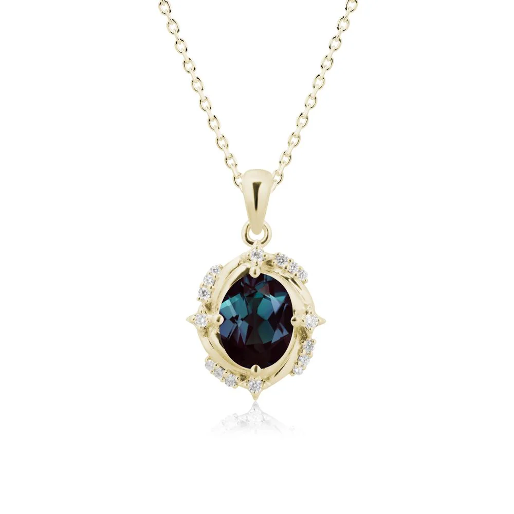 Celestial Style Oval Alexandrite Necklace - Image 4