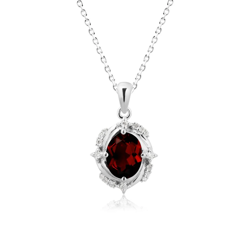 Celestial Style Oval Garnet Necklace - Image 9