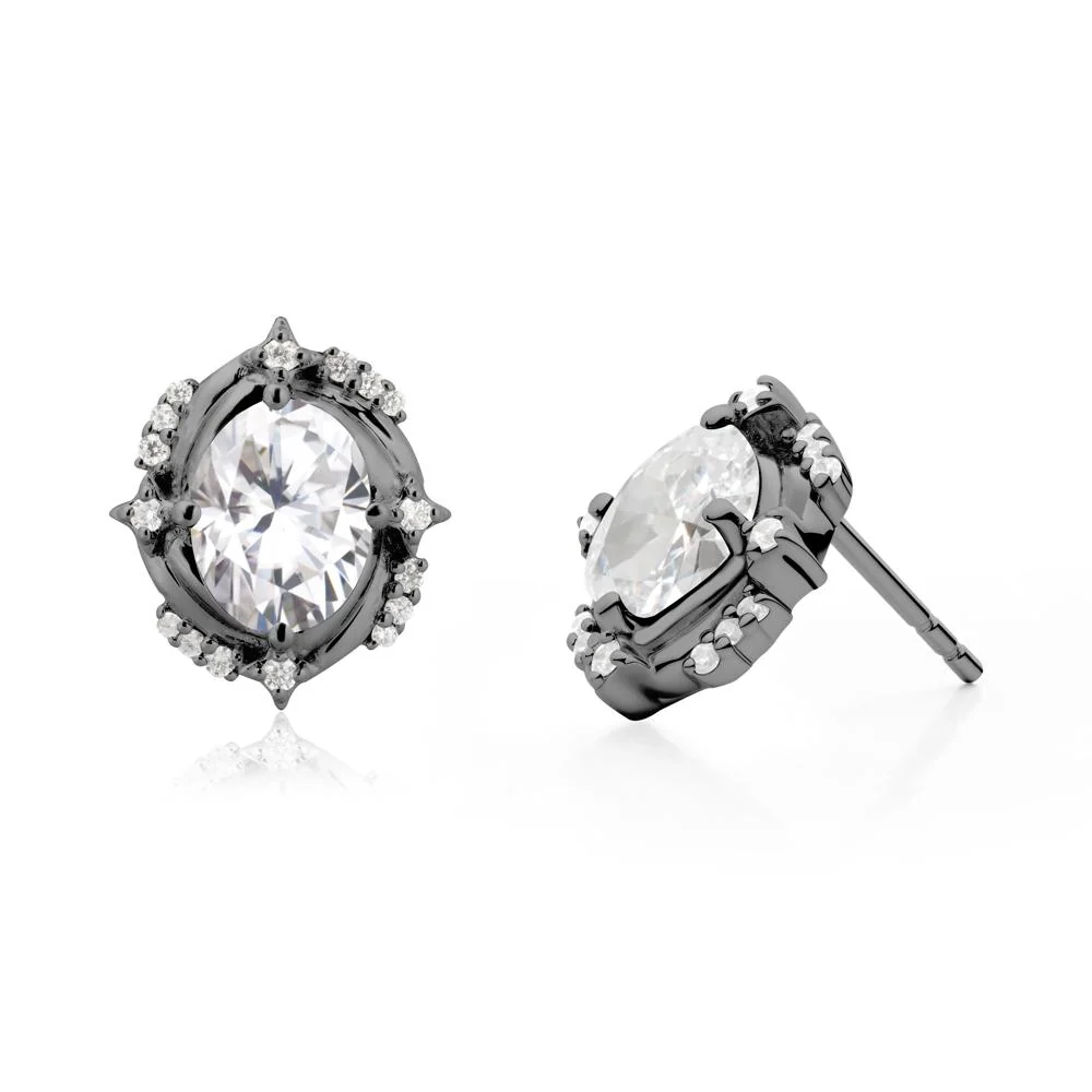 Celestial Style Oval Moissanite Stud Earrings