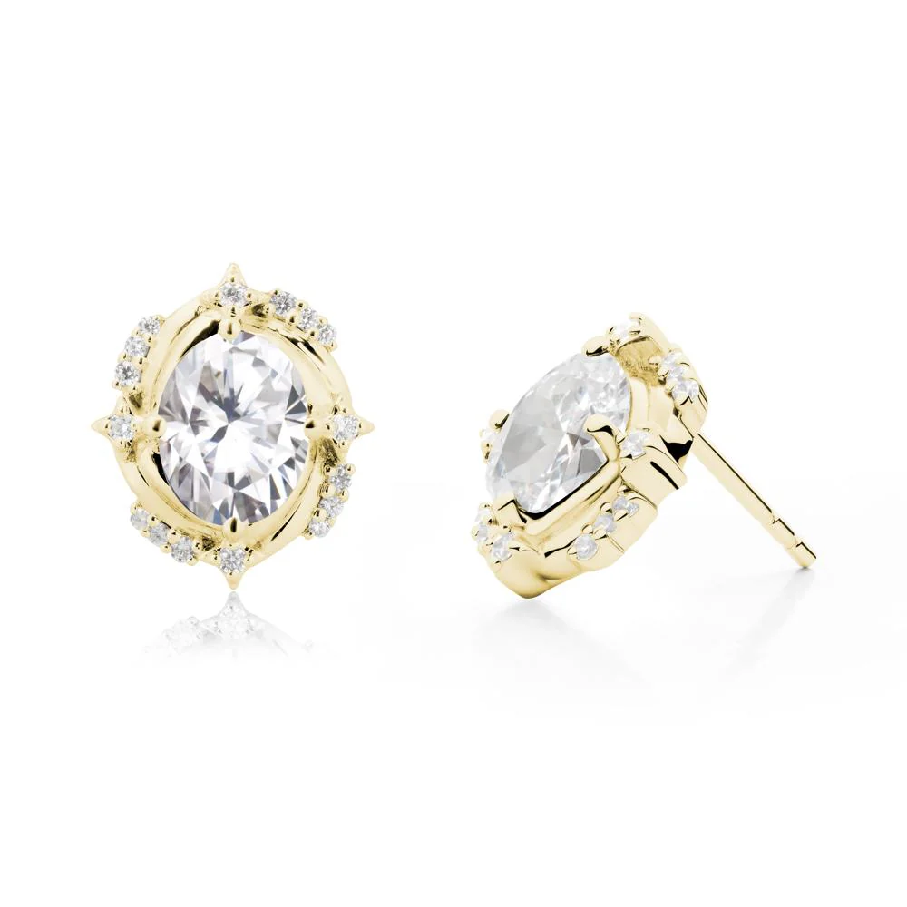Celestial Style Oval Moissanite Stud Earrings - Image 5