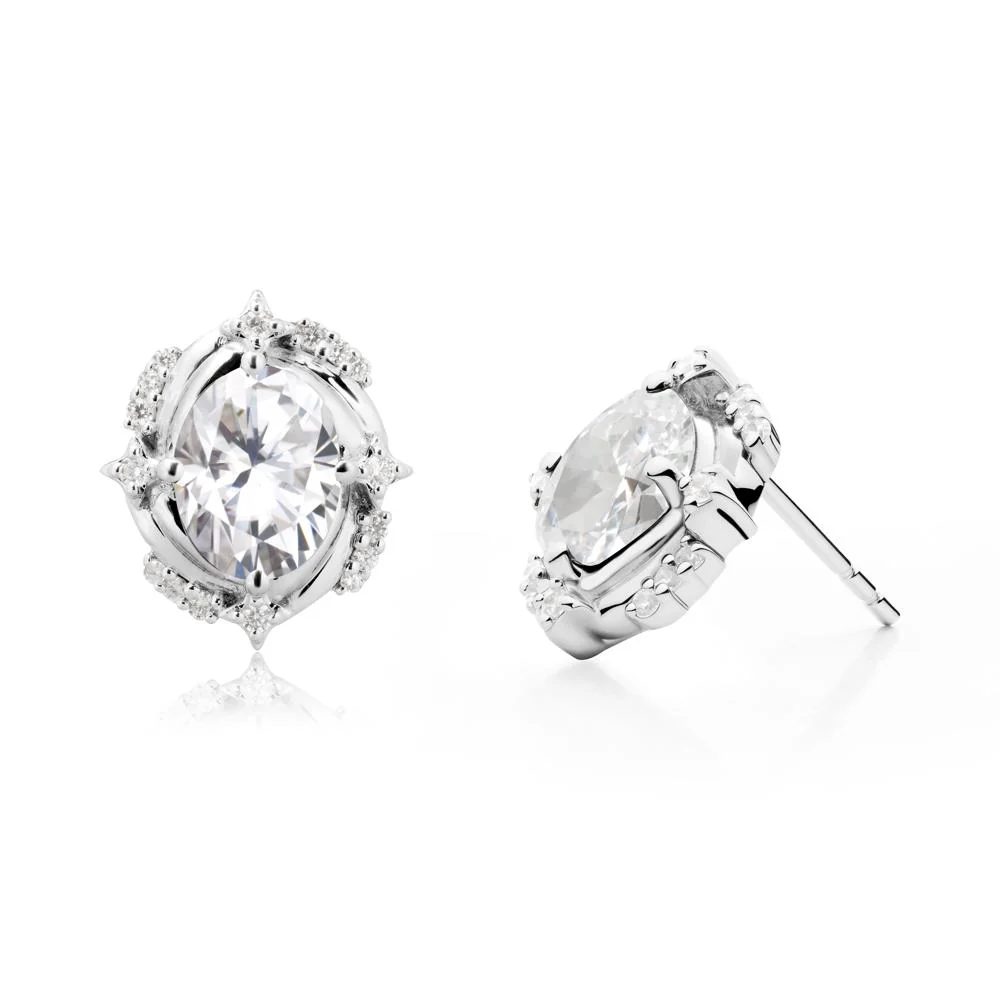 Celestial Style Oval Moissanite Stud Earrings - Image 6
