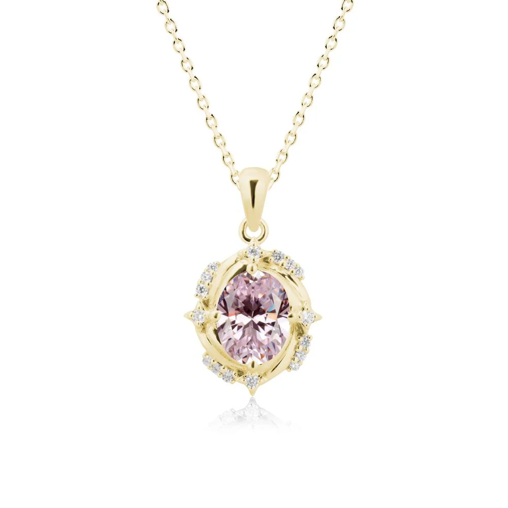 Celestial Style Oval Pink Cubic Zirconia Necklace - Image 7