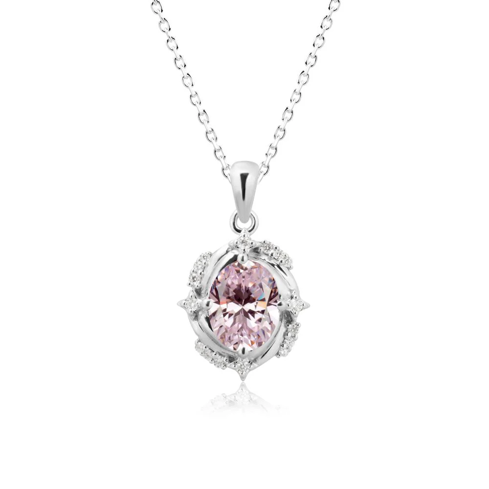 Celestial Style Oval Pink Cubic Zirconia Necklace - Image 9