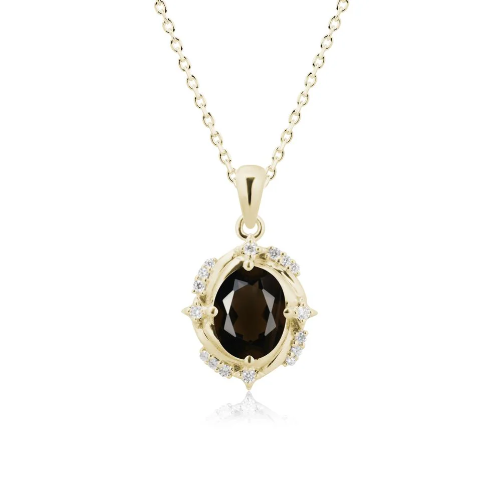 Celestial Style Oval Smoky Quartz Necklace - Image 4