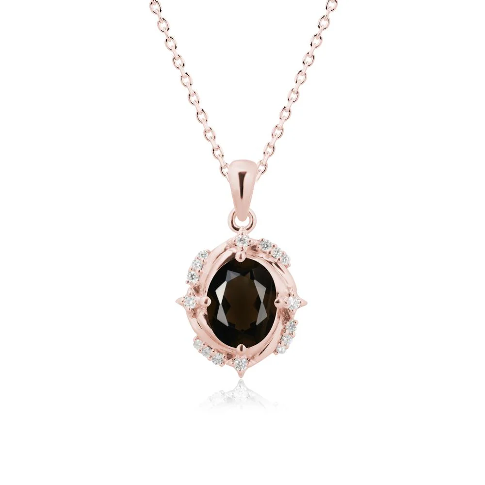 Celestial Style Oval Smoky Quartz Necklace - Image 5
