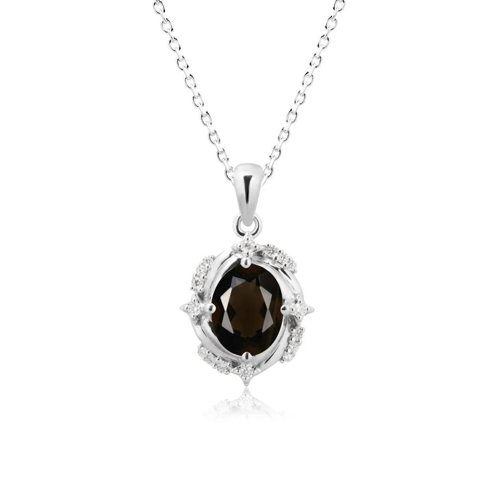 Celestial Style Oval Smoky Quartz Necklace - Image 6