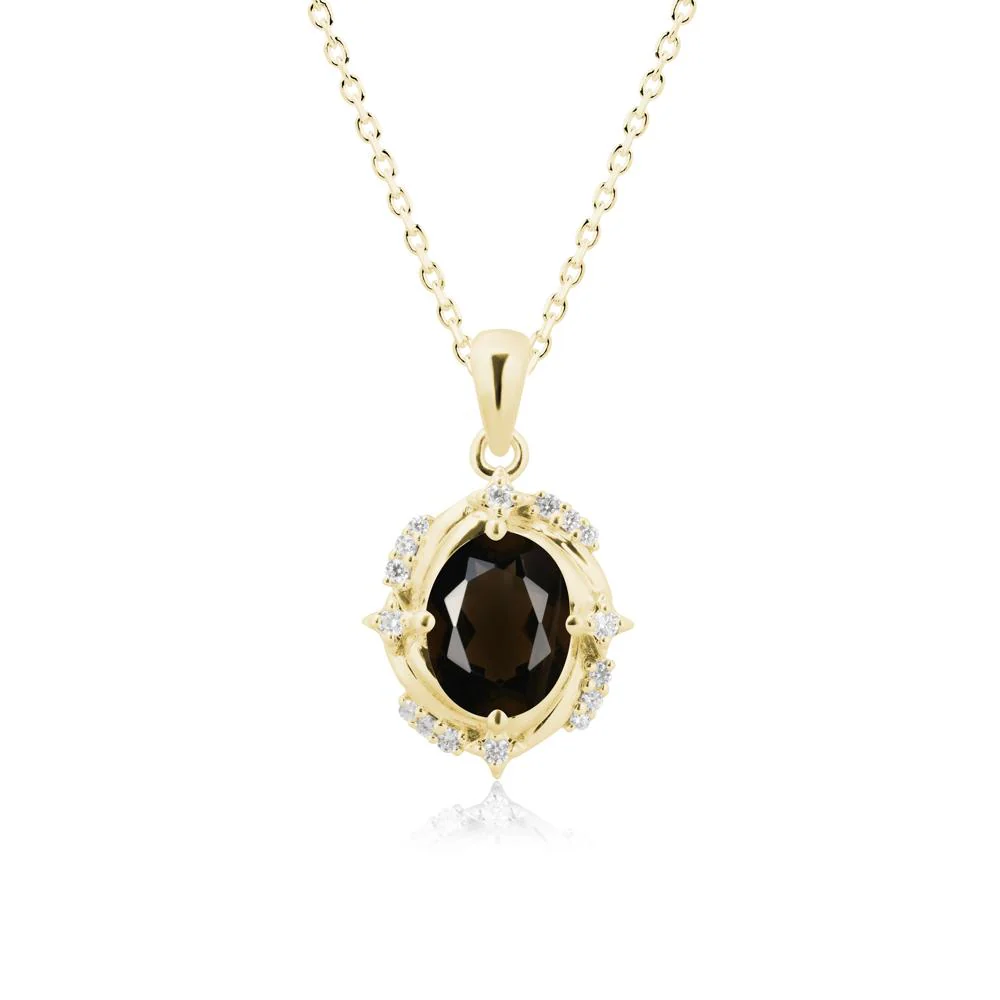 Celestial Style Oval Smoky Quartz Necklace - Image 7