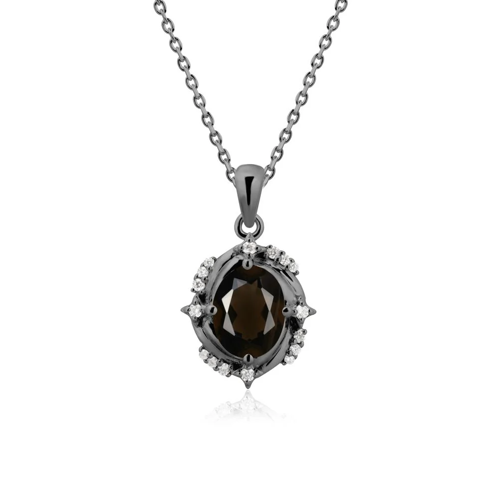 Celestial Style Oval Smoky Quartz Necklace - Image 8