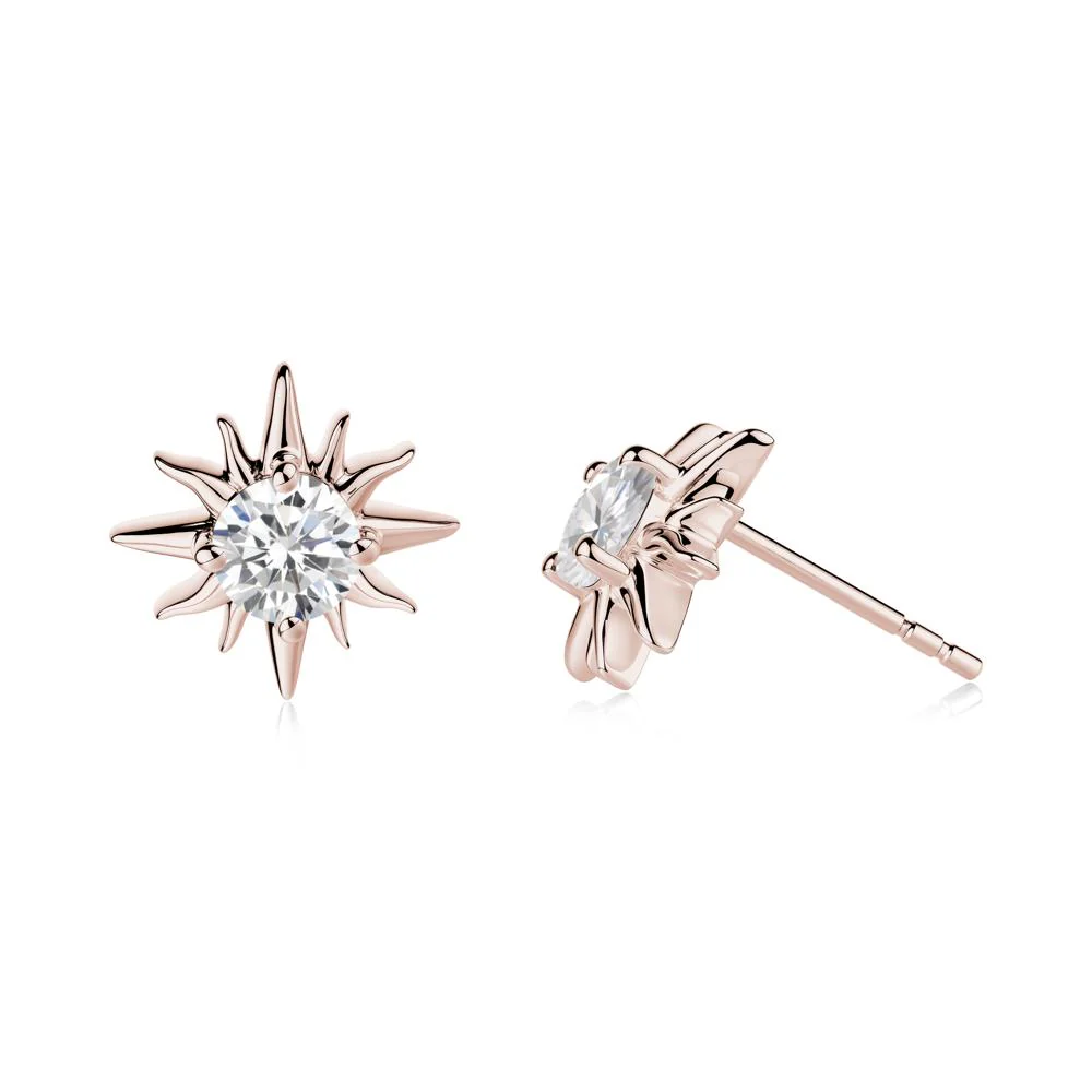 Celestial Sun Cubic Zirconia Stud Earrings - Image 7