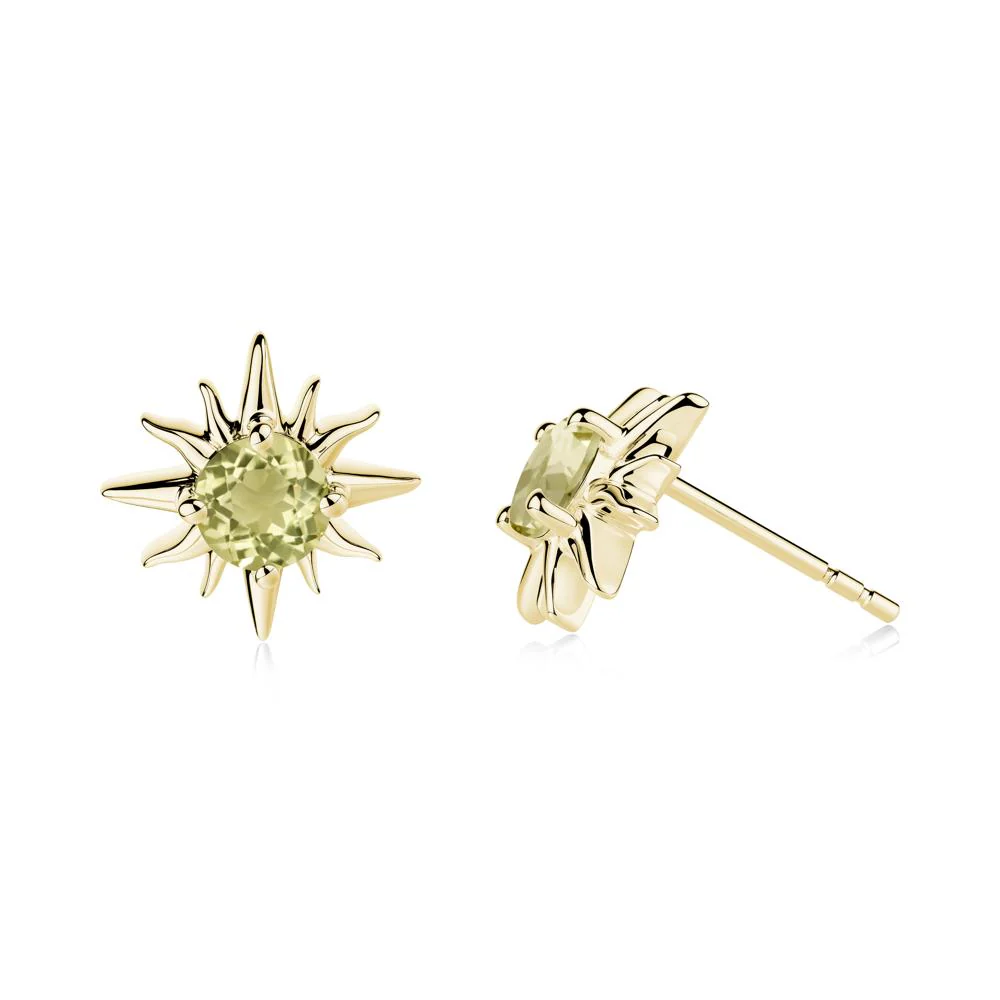 Celestial Sun  Lemon Quartz Stud Earrings - Image 6
