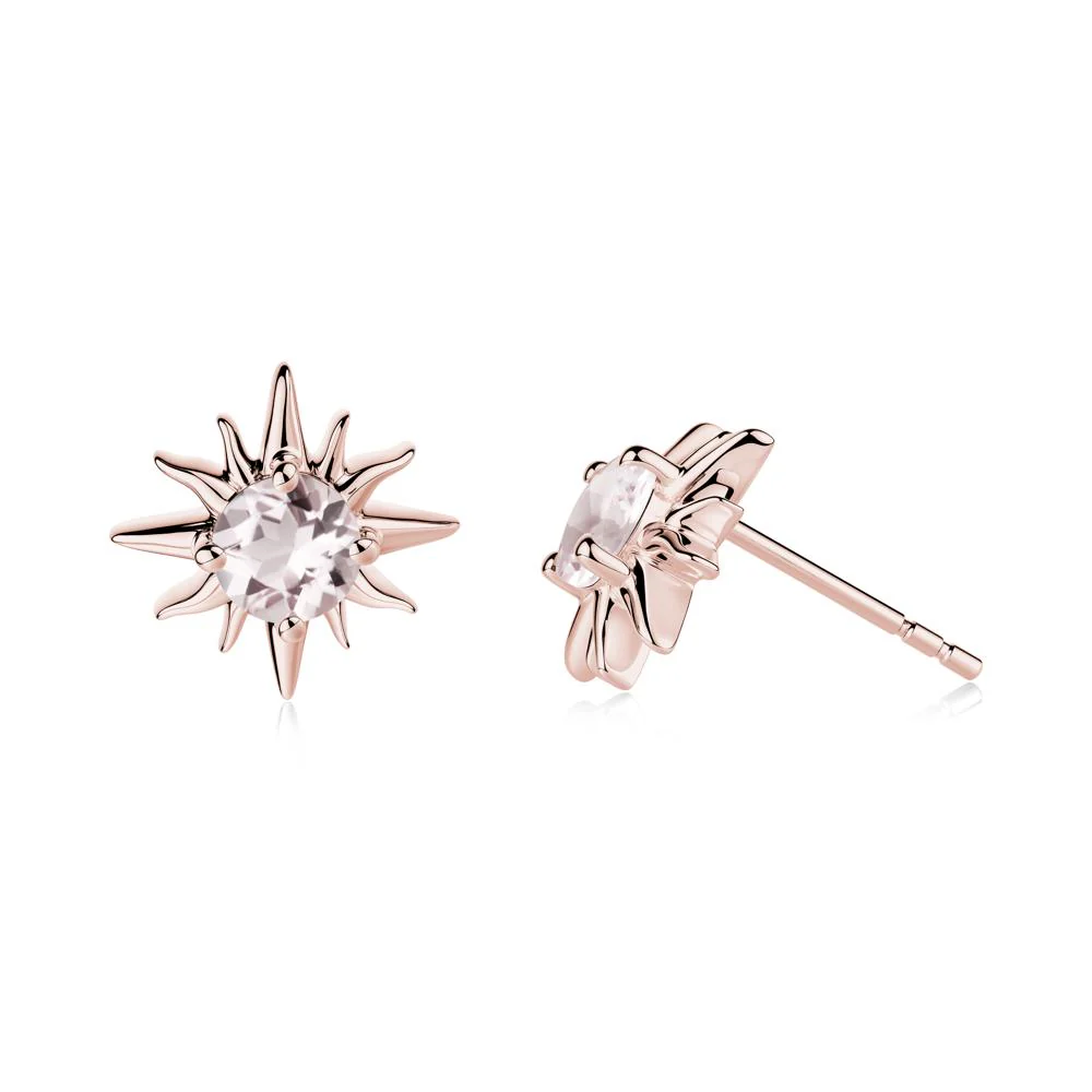 Celestial Sun  Morganite Stud Earrings - Image 4