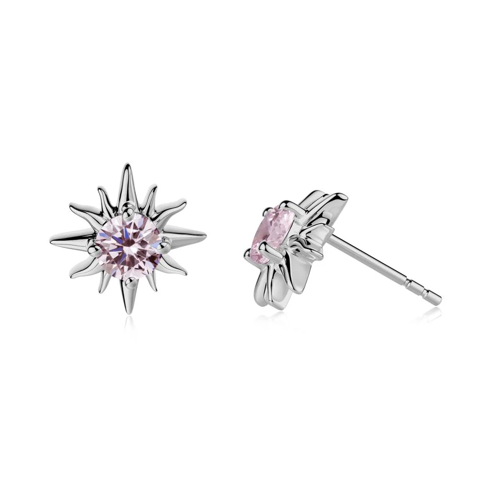 Celestial Sun  Pink Cubic Zirconia Stud Earrings - Image 2