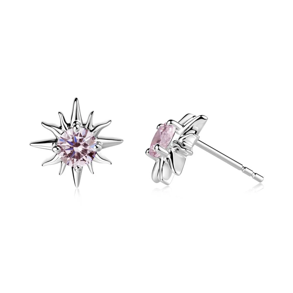 Celestial Sun  Pink Cubic Zirconia Stud Earrings - Image 4