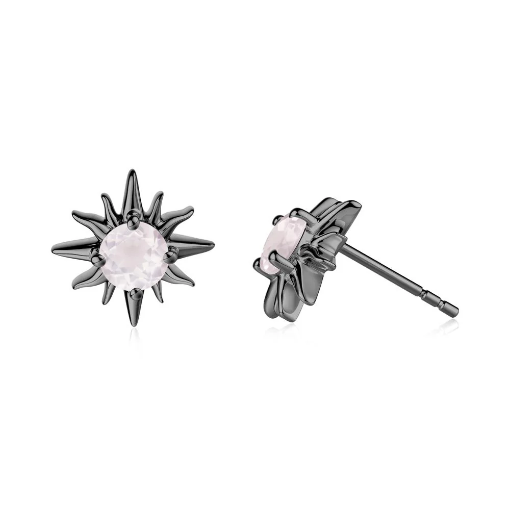 Celestial Sun  Rose Quartz Stud Earrings - Image 3