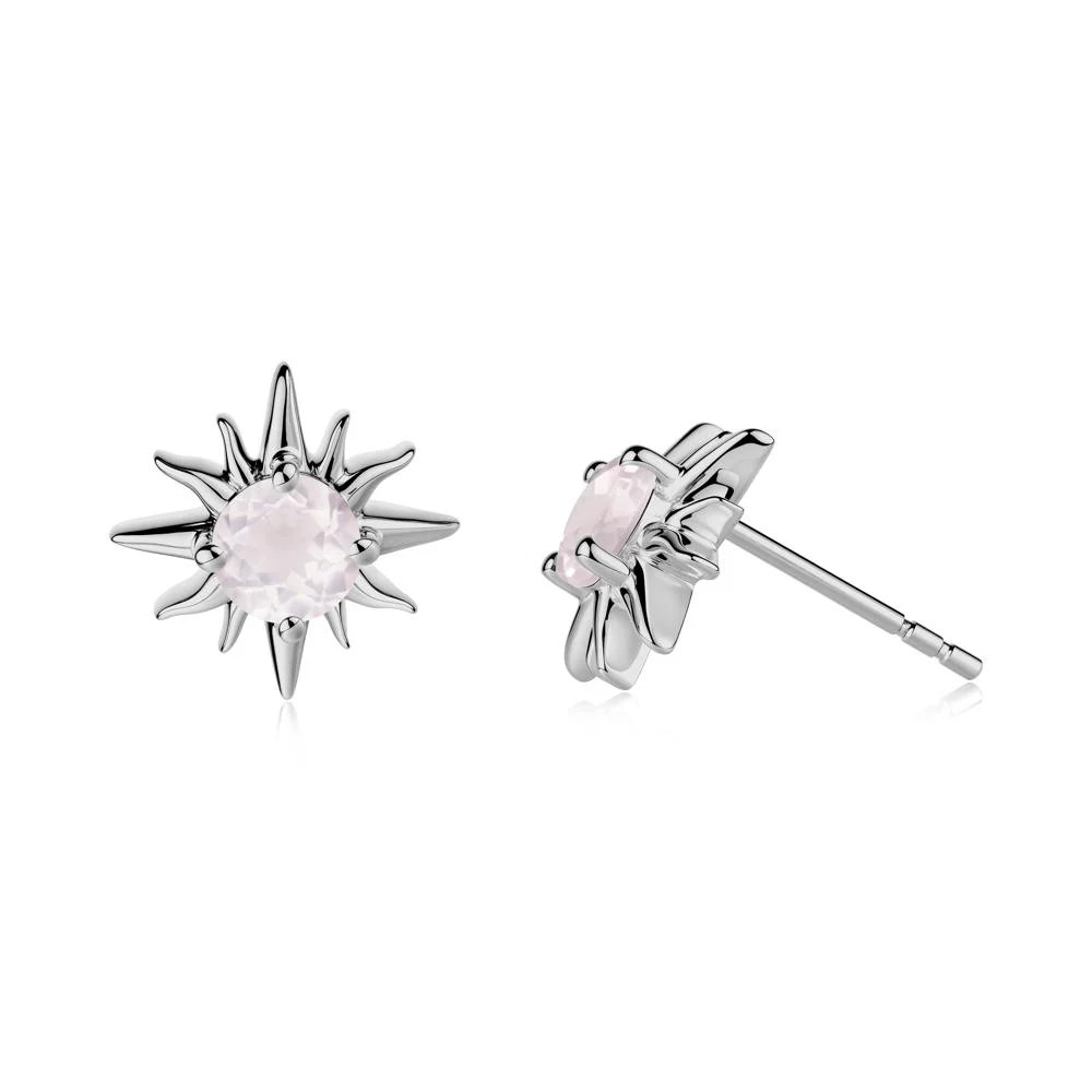 Celestial Sun  Rose Quartz Stud Earrings - Image 8