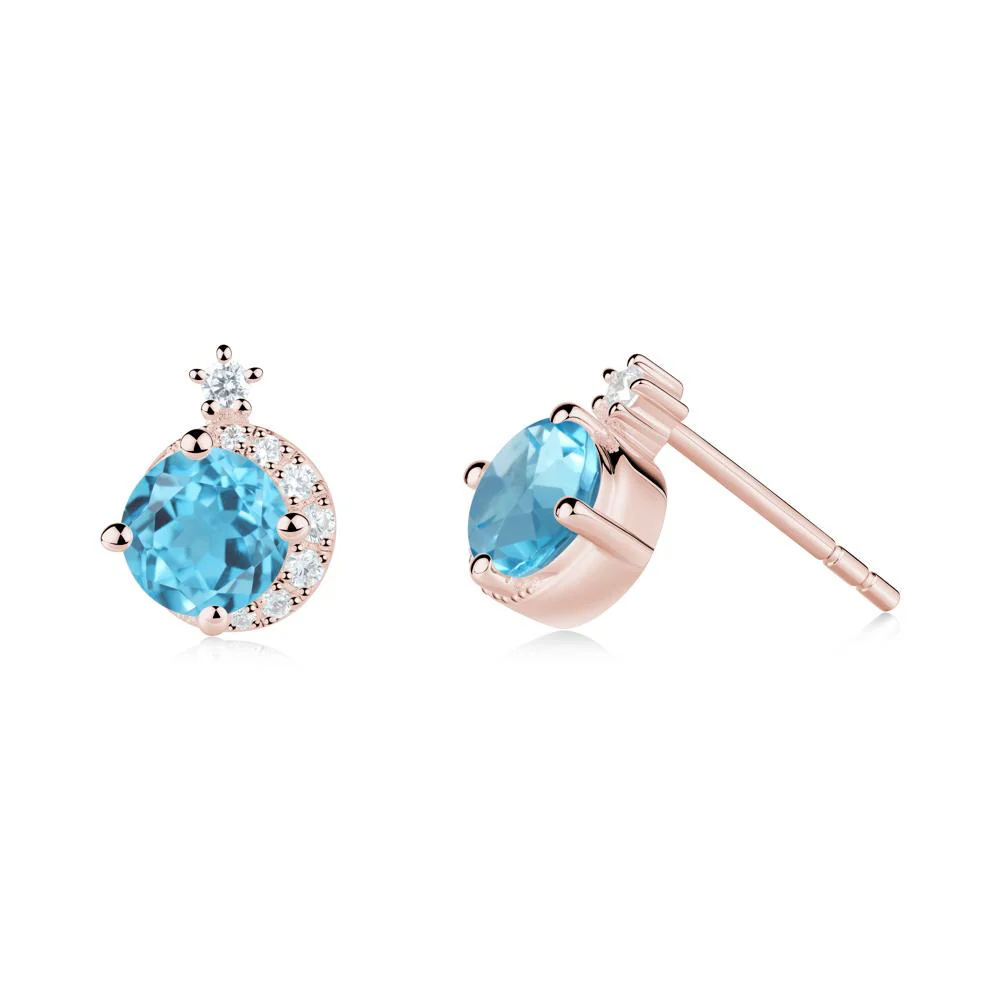 Celestial Swiss Blue Topaz Stud Earrings - Image 4