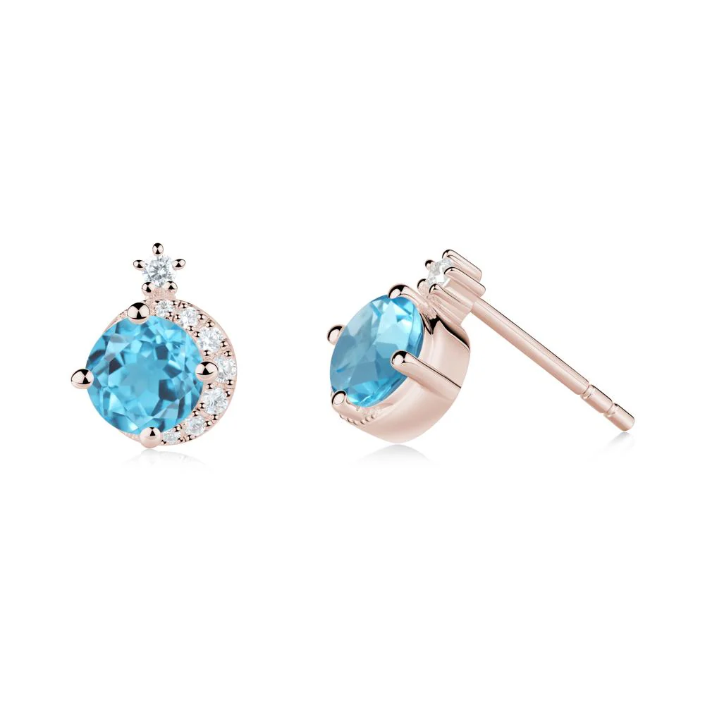 Celestial Swiss Blue Topaz Stud Earrings - Image 5