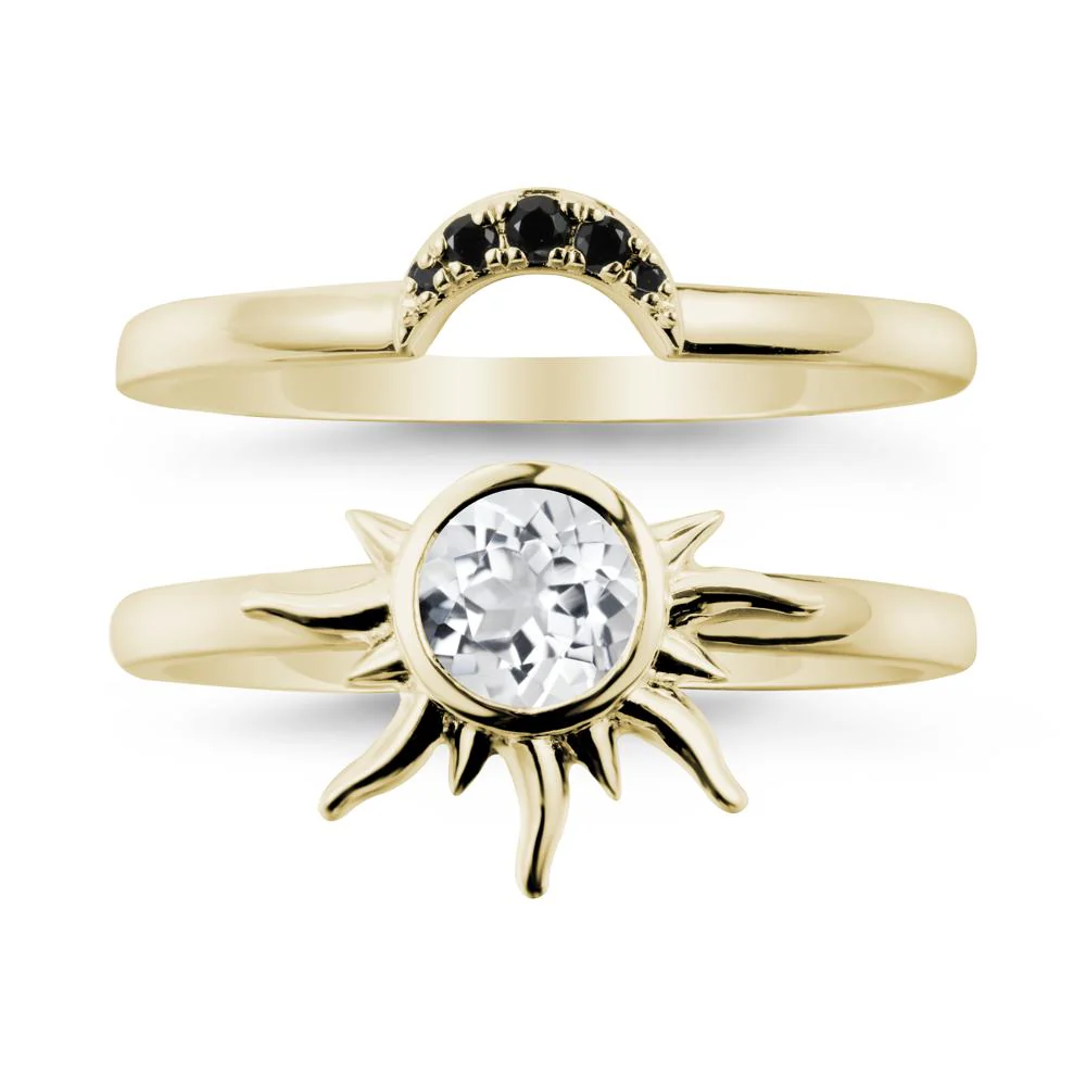 Celestial White Topaz Sun Ring Set - Image 3