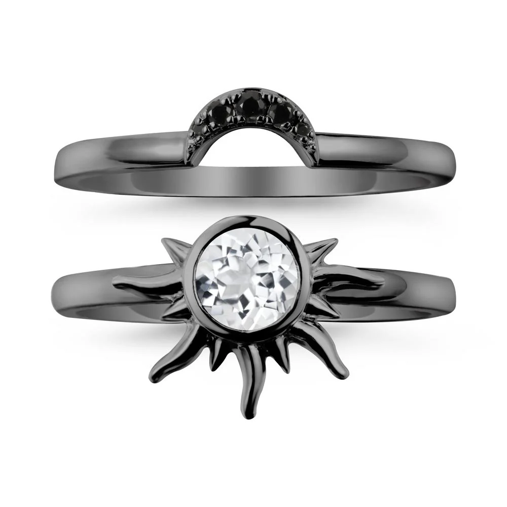 Celestial White Topaz Sun Ring Set - Image 7