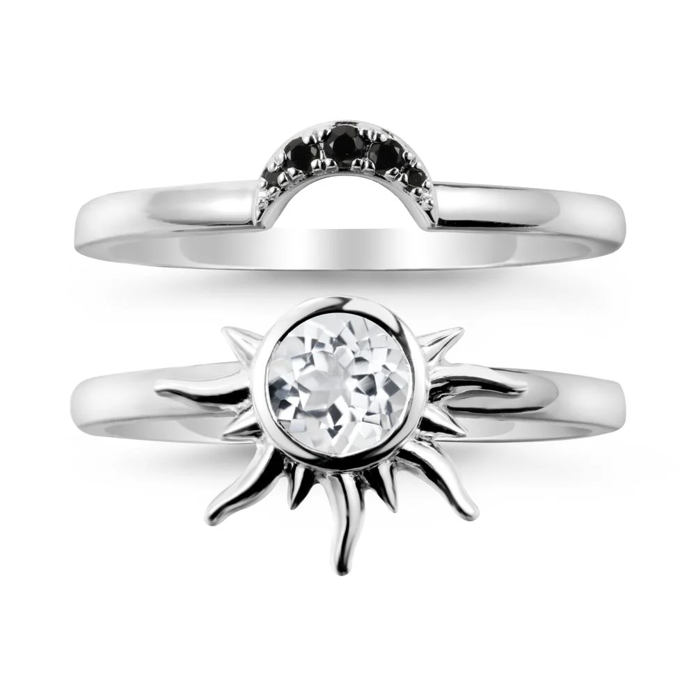 Celestial White Topaz Sun Ring Set - Image 9