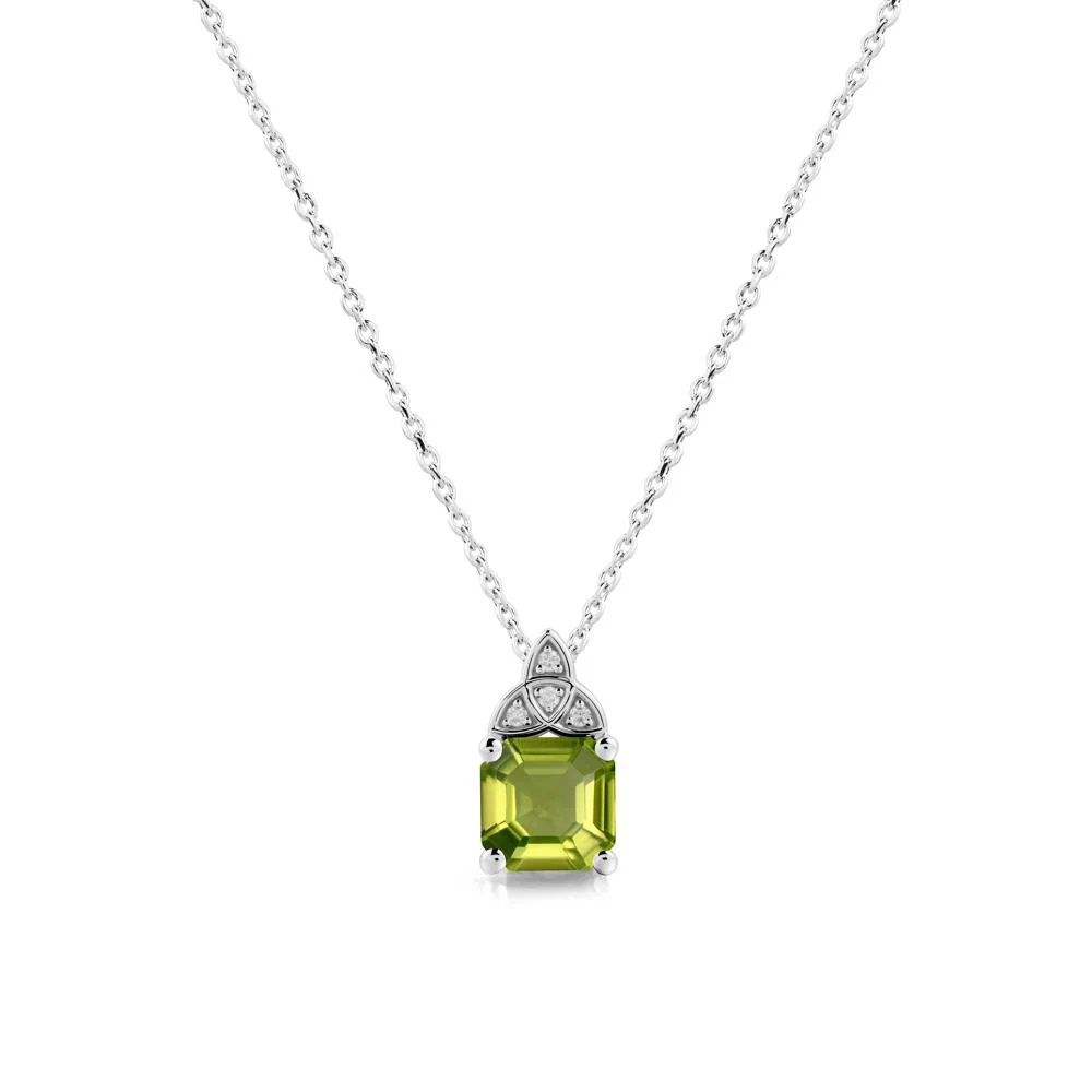 Celtic Knot Asscher Cut Peridot Necklace